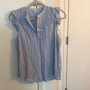 J. Crew ruffle sleeve button up